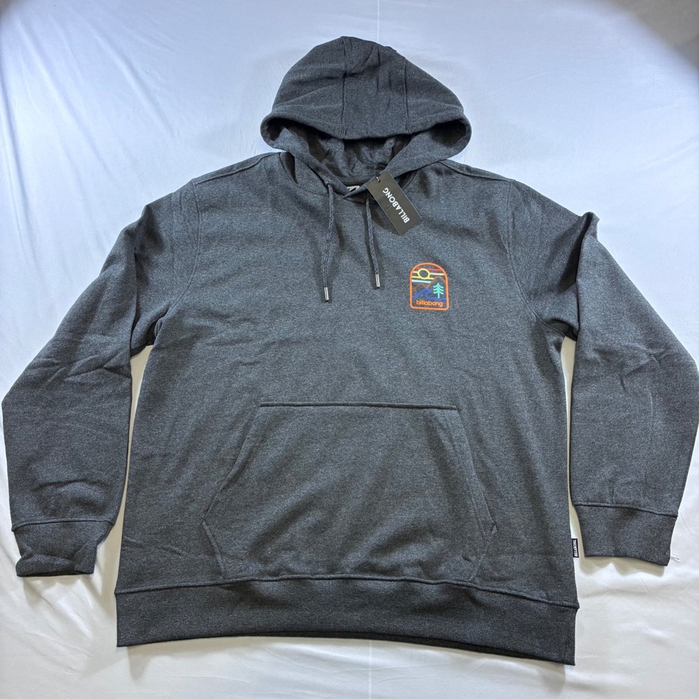 Billabong Mens XL Hoodie Charcoal Heather Graphic Pullover BL001404 NWT